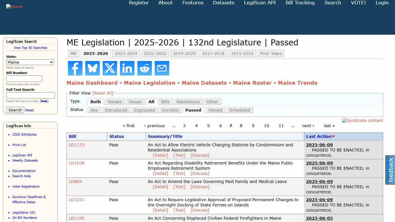 ME Legislation 2025-2026 132nd Legislature Passed LegiScan